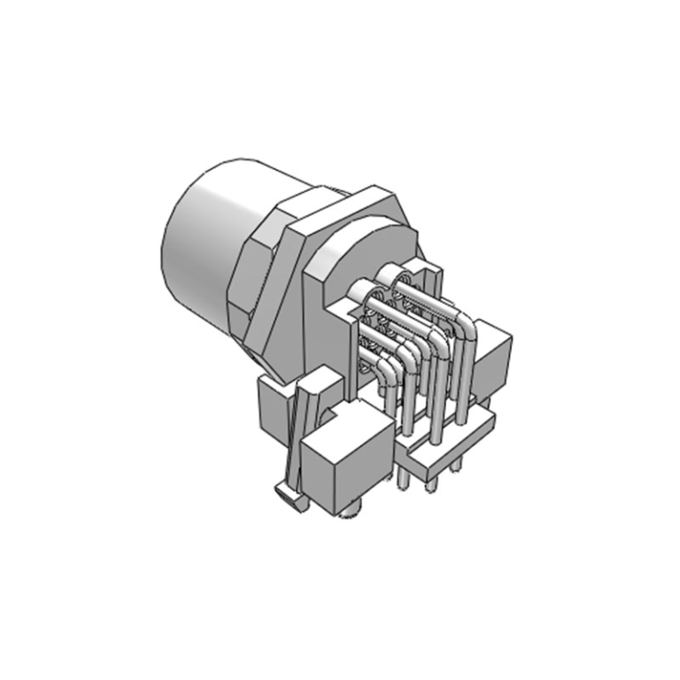 M12 12P Bent Receptacle Female Circular Connector FPIC