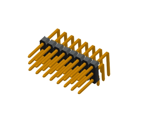 2.00mm triple row right angle dip type pin header