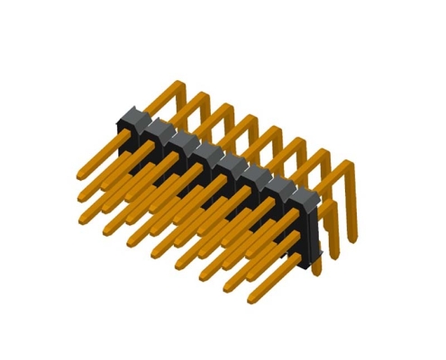 2.54mm triple row right angle DIP type pin header