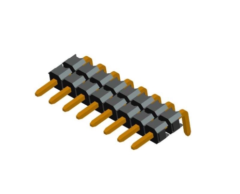 2.54mm single row dual housing right angle DIP type pin header