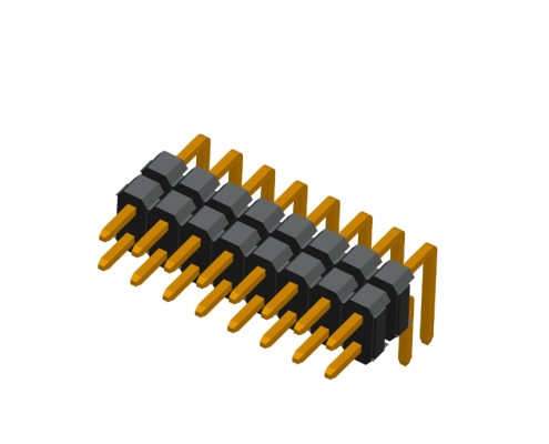2.54mm double row dual housing right angle DIP type pin header