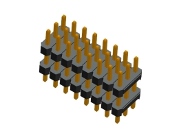 2.54mm triple row dual housing straight DIP type pin header