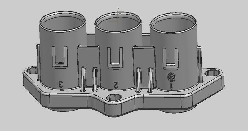 three-hole through hole connector