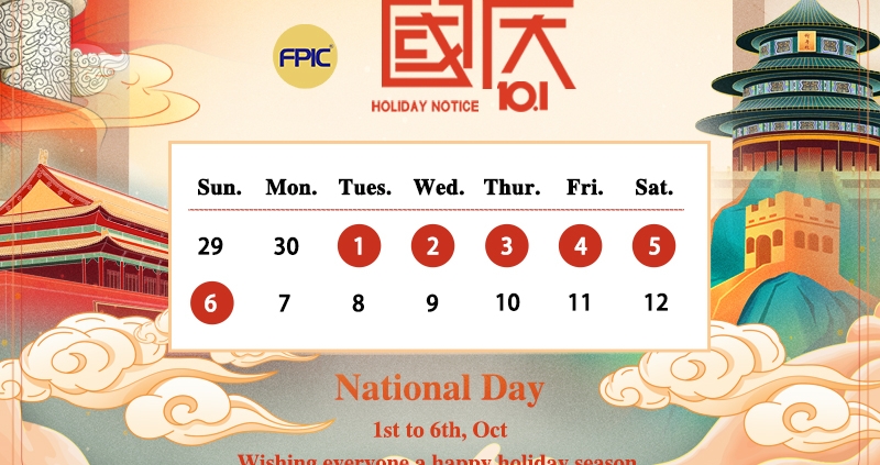 Holiday Notice for National Day