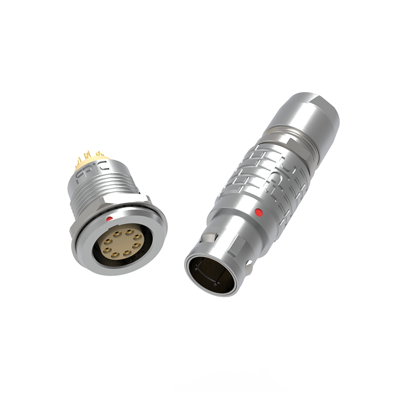 push pull self locking connector
