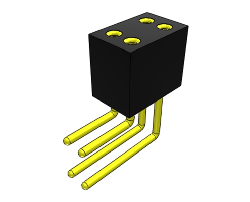 Dual Row Single Plastic 90° DIP Machined Female Header