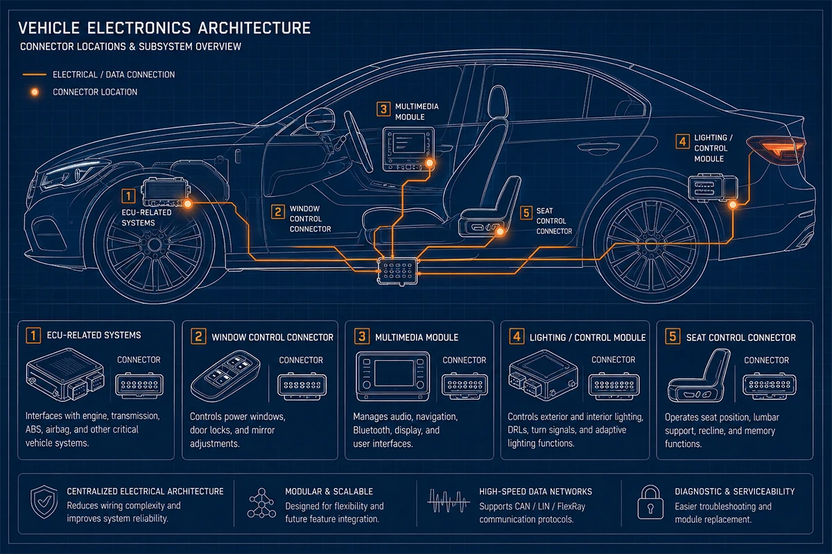 automotive electronics connector application diagram