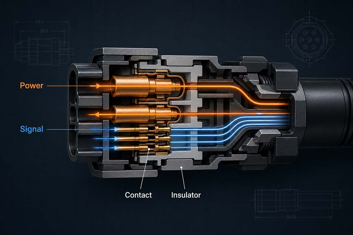 connector power and signal transmission diagram