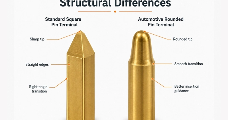 Square Pin Terminals vs. Automotive Rounded Pin Terminals