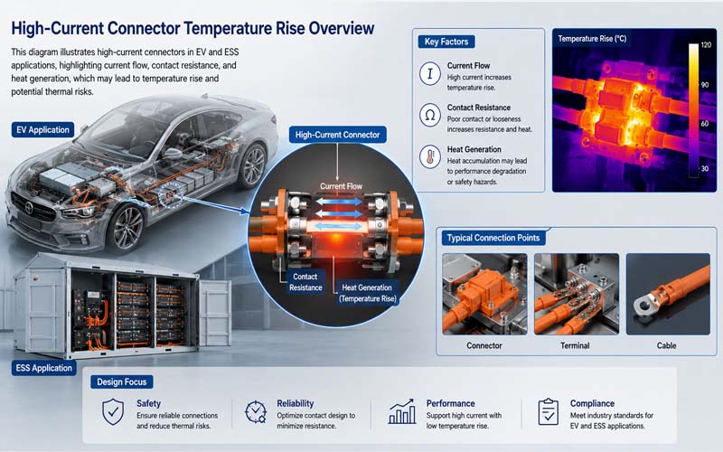 High-Current Connector Temperature Rise Overview.