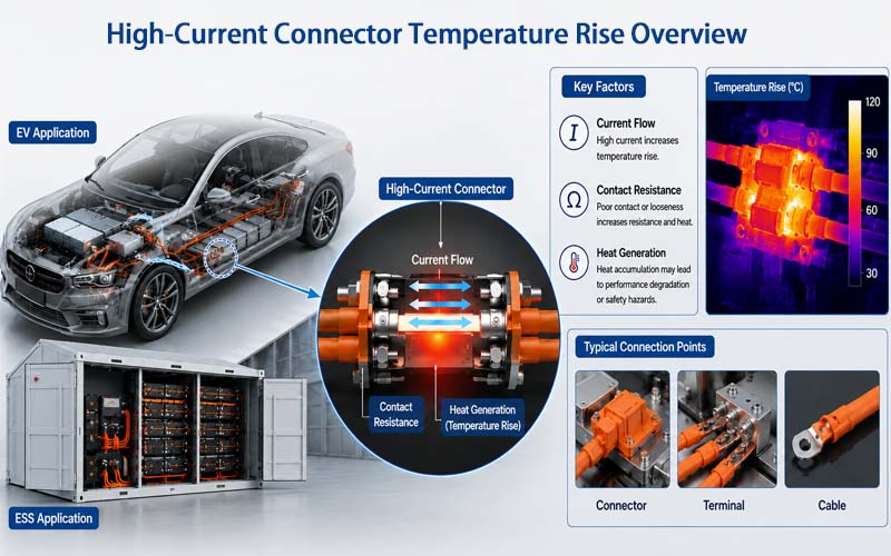 High-Current Connector Temperature Rise Overview