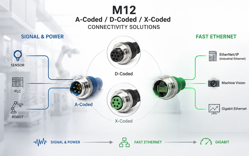 M12 A-Coded vs D-Coded vs X-Coded Overview