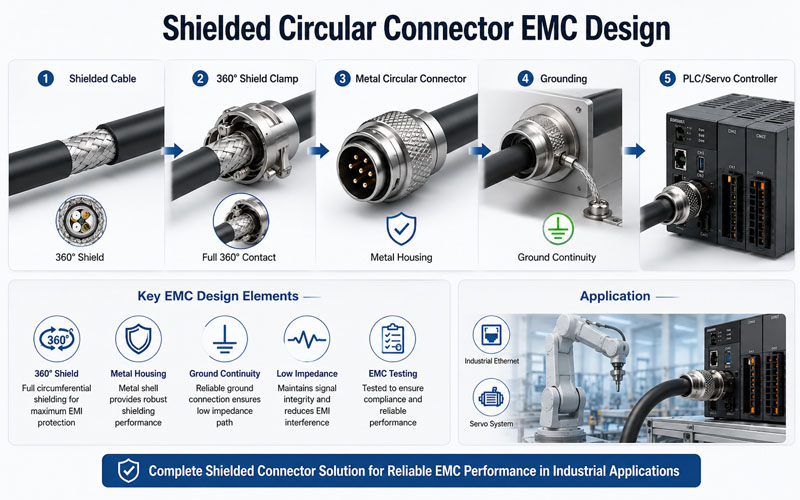 Shielded Circular Connector EMC Design
