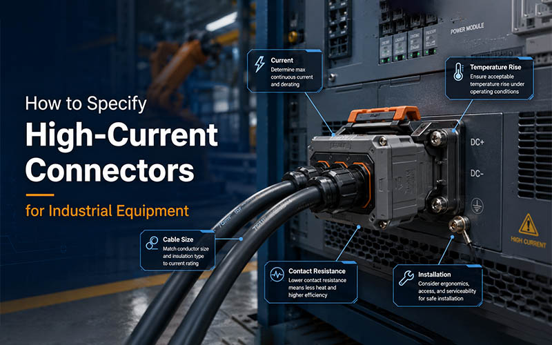 specify high-current connectors for industrial equipment