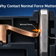 Spring contact applying normal force to a mating connector terminal
