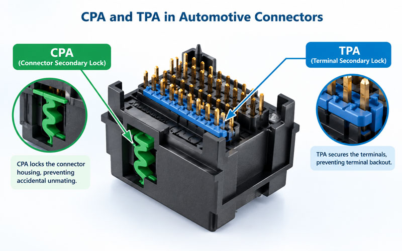 CPA and TPA in Automotive Connector