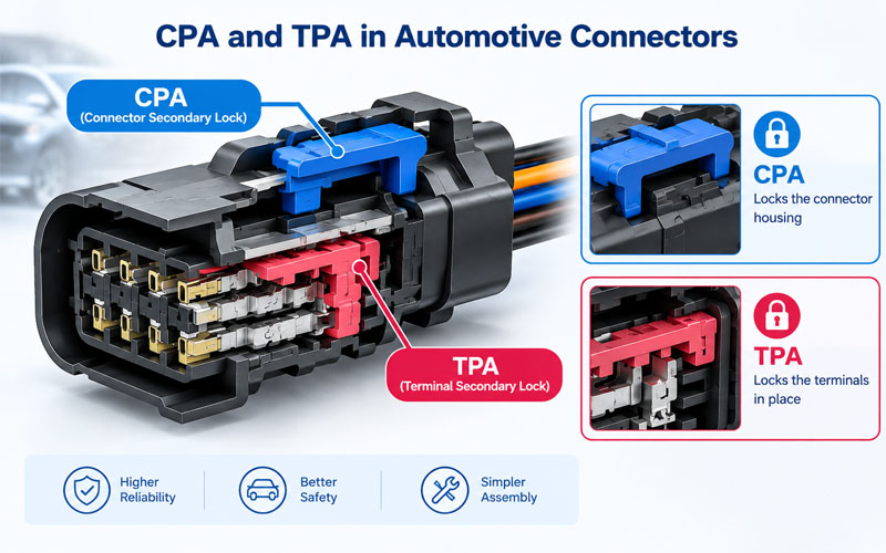 CPA and TPA in Automotive Connector